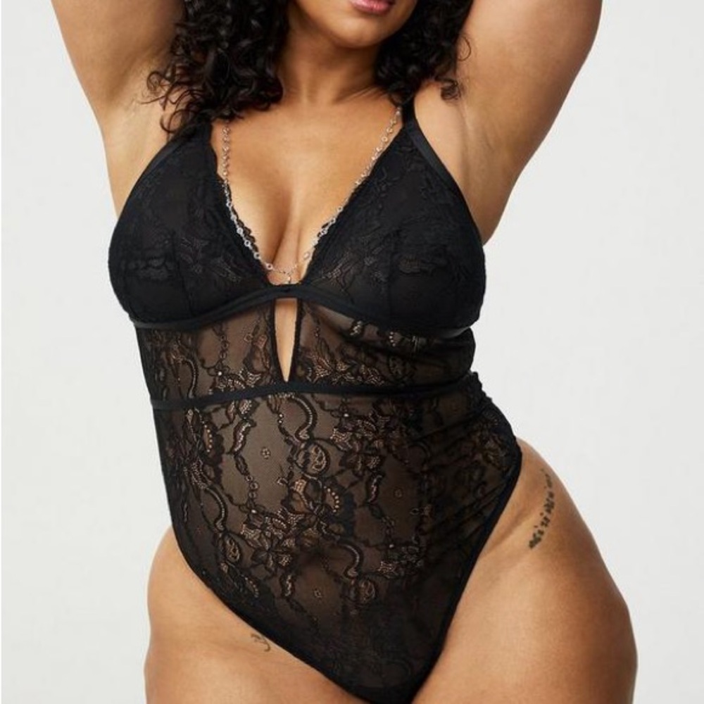 Torrid 1 Black Lace Bodysuit
